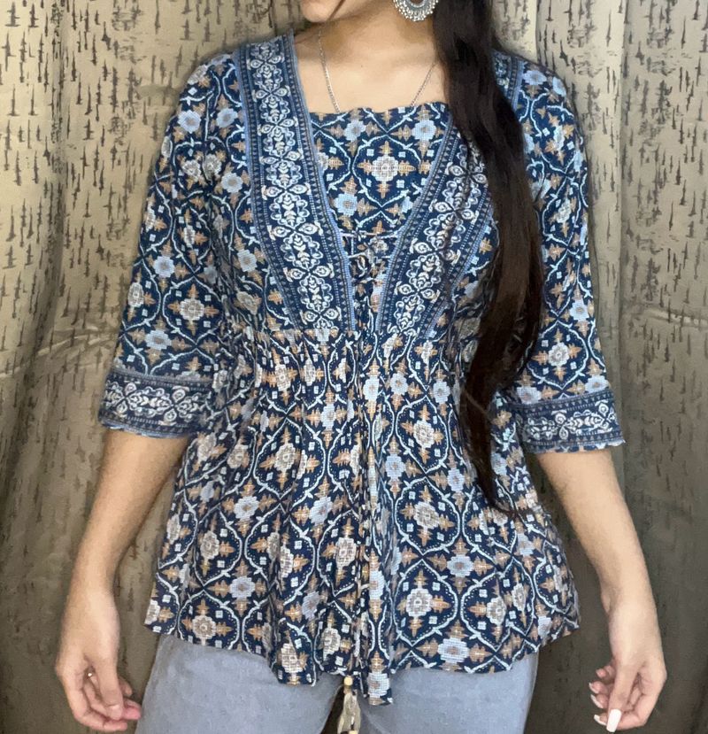 Blue Coloured Short Kurti For Women’s