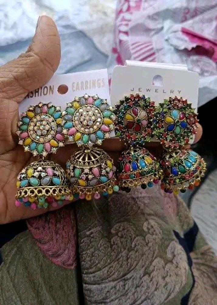 Ethnic Western Fancy Stone Type Oxidize Earring