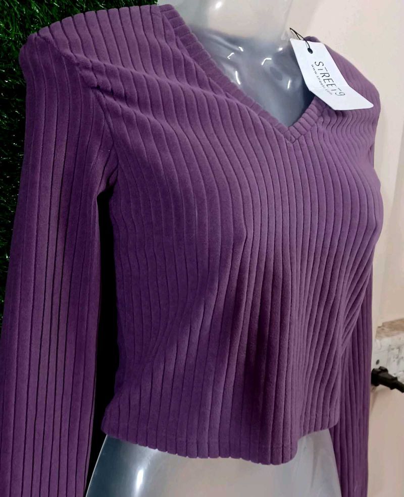 Lavender Knit Strreet 9 Top