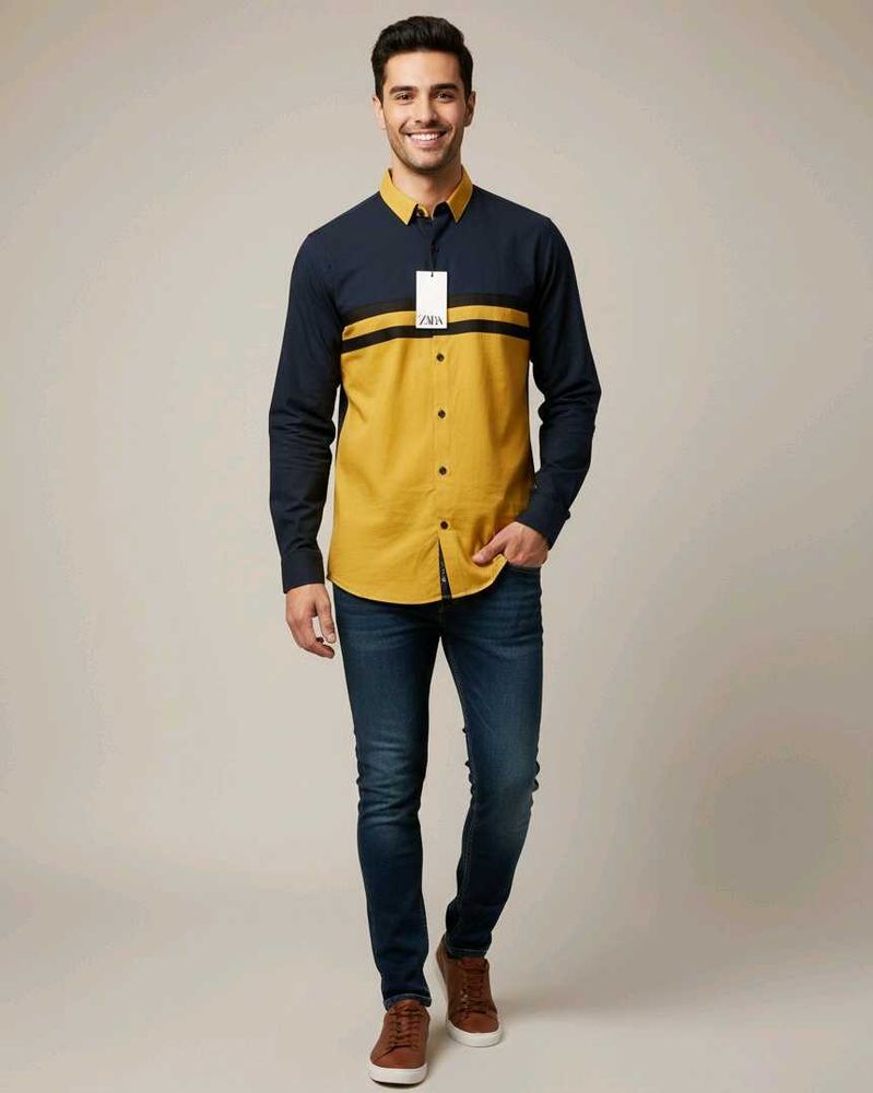 Stylish Two-Tone Shirt Size- M