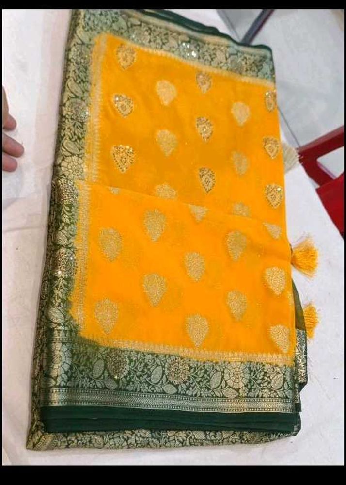 Elegant Yellow Banarasi Saree