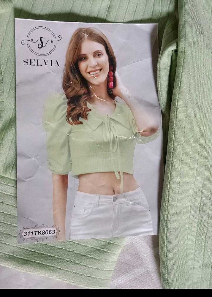 Cute Green Crop Top