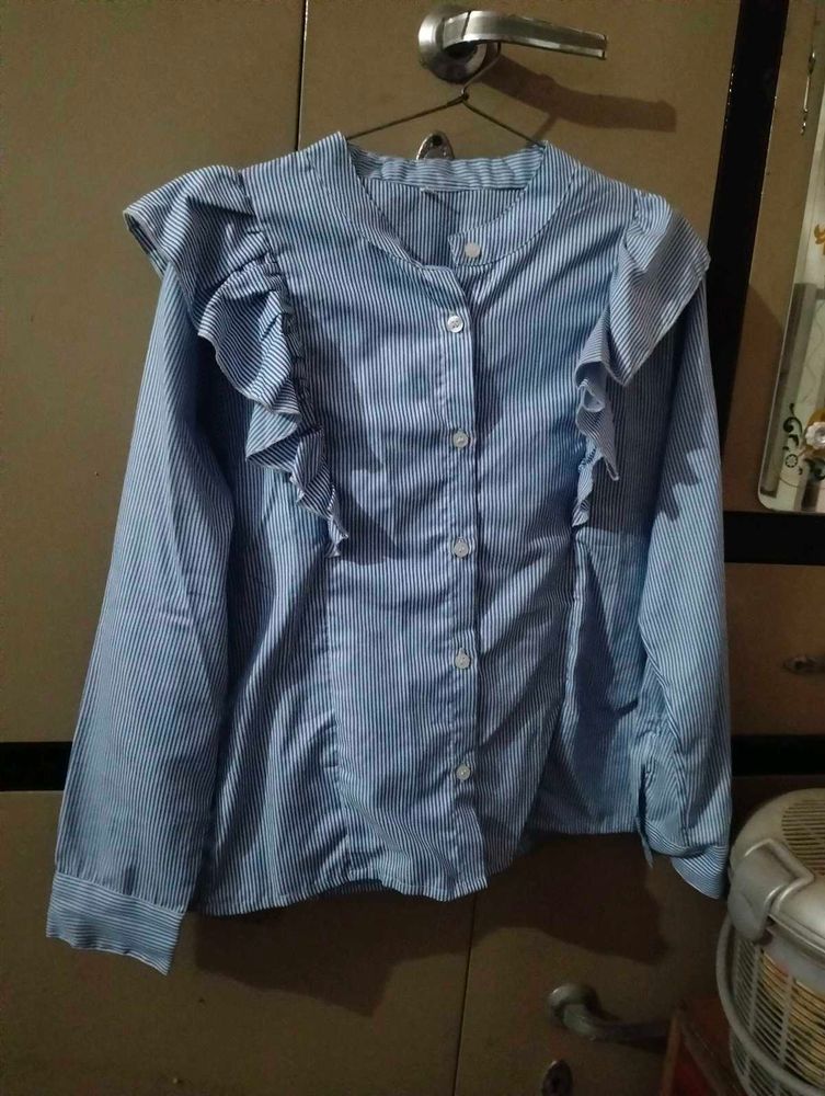 Striped Ruffle Blouse