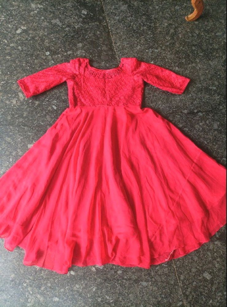 Red Georgette Flared Anarkali ✨