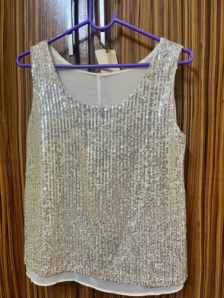 Sparkly Sequin Golden Tank Top