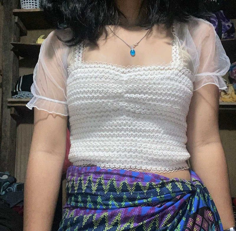 A White Crop Top