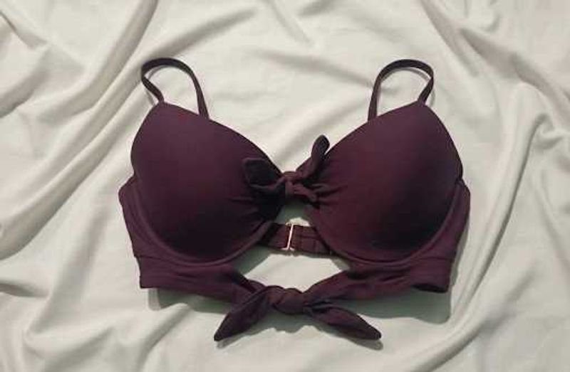 Burgundy Bikini Top. 34DD