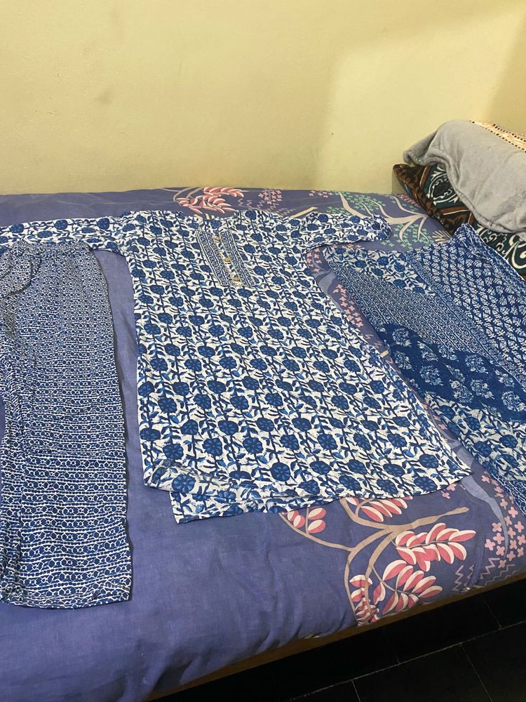 Pure Cotton Kurta Set With Dupatta