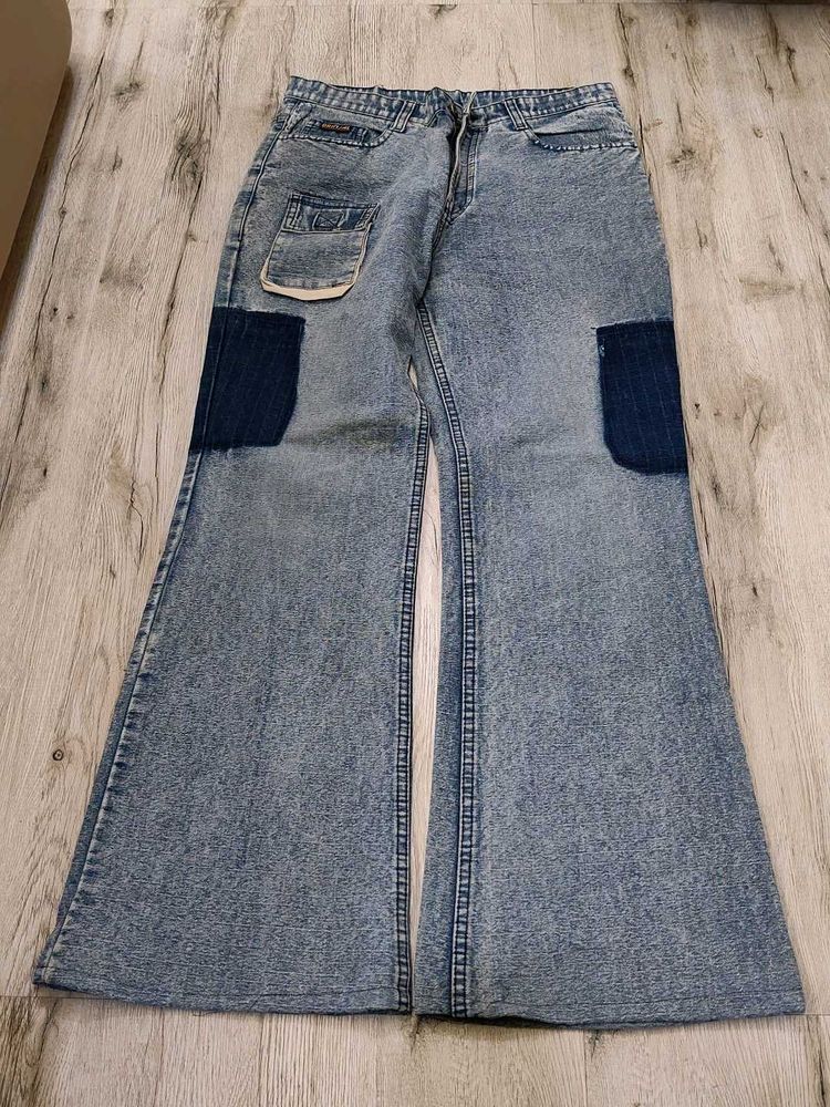 Sc8748 Brinjal Cargo Bootcut Jeans Waist 32