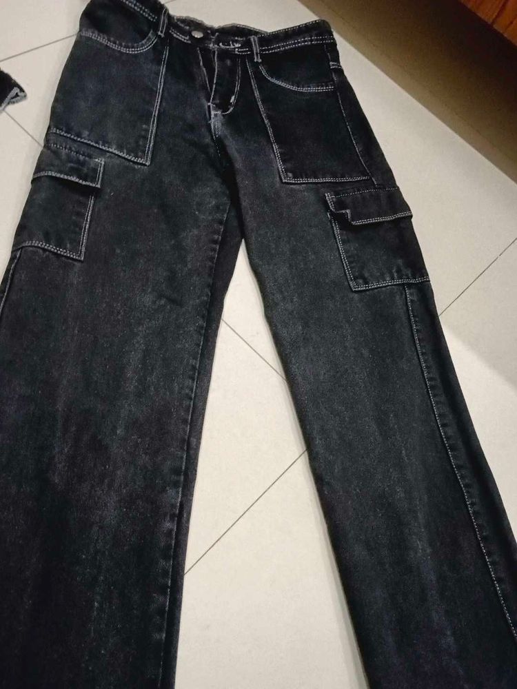 A Black Cargo Jeans