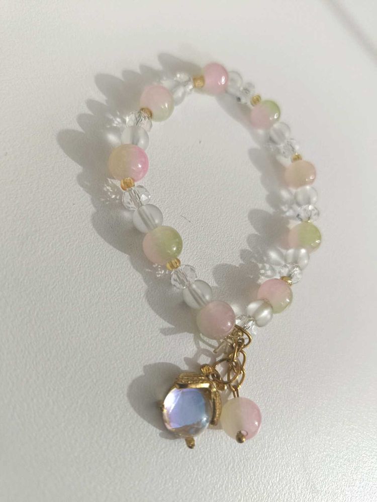 Beaded Iridescent Charm Bracelet