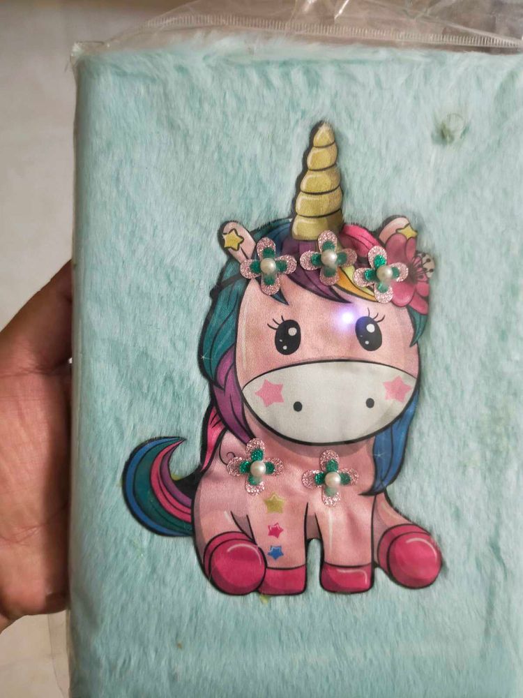 🦄Unicorn Plush Journal With Light And Bookmark