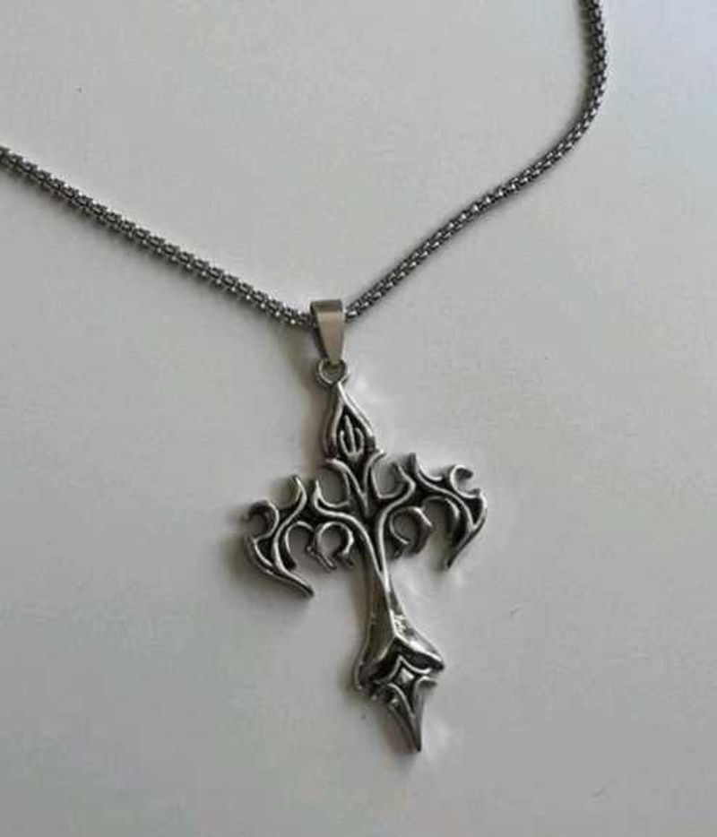 Dark Flame Cross Necklace