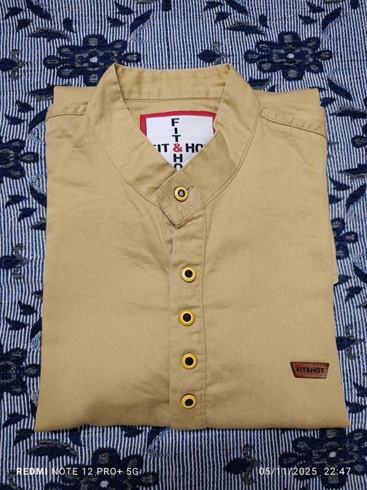 Stylish Khaki Shirt, have some clr fade