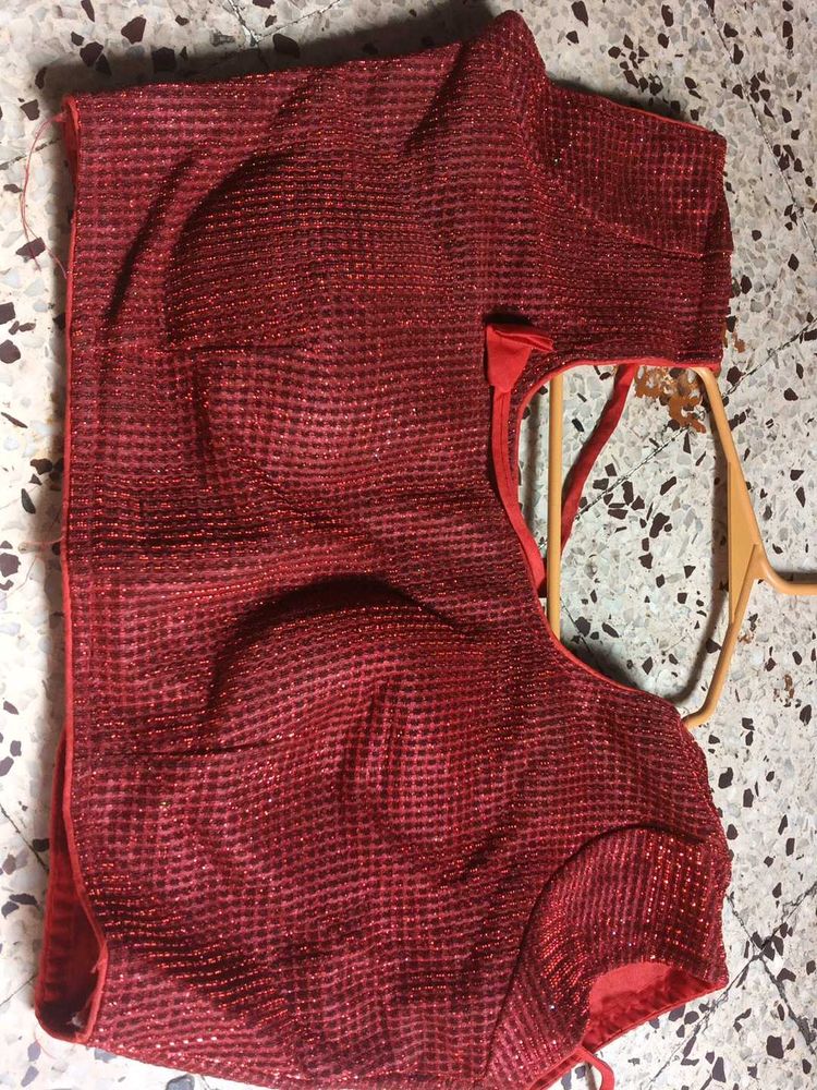 Red Readymade Saree Blouse