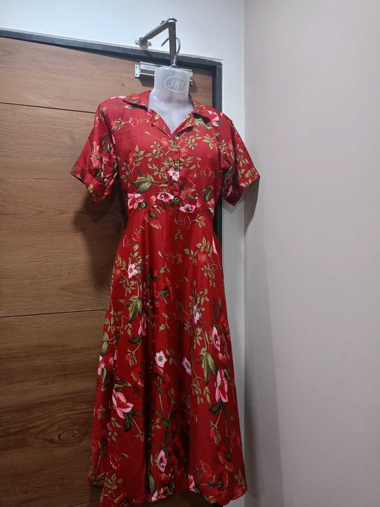 Red Floral Maxi Dress