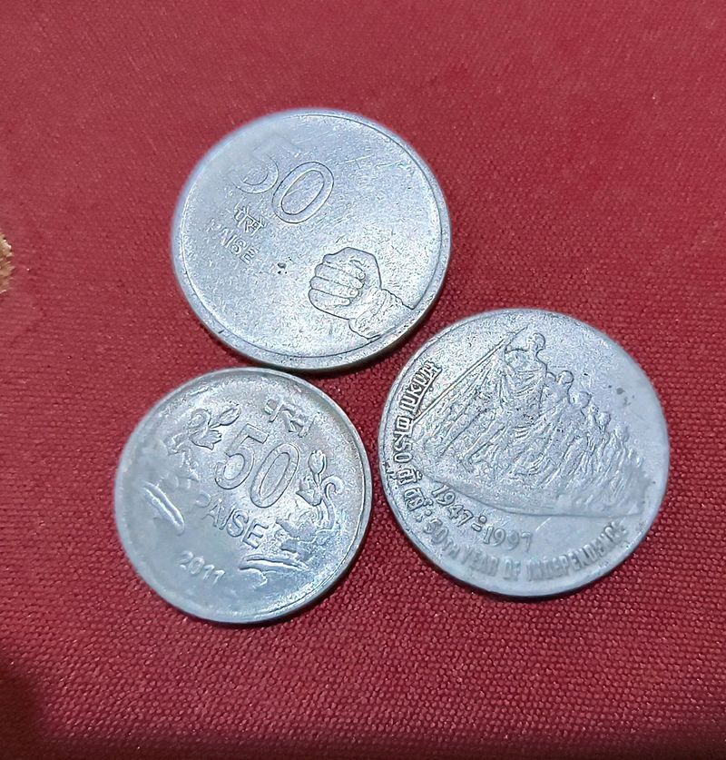 🔥 3 Piece 50 Paise - Dandi March, Very Rare