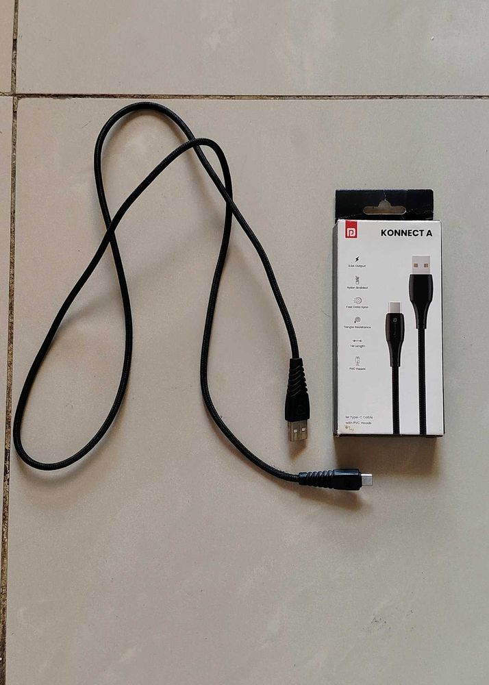 Portronics Type C Charge &amp; Data Sync Cable 1 Meter