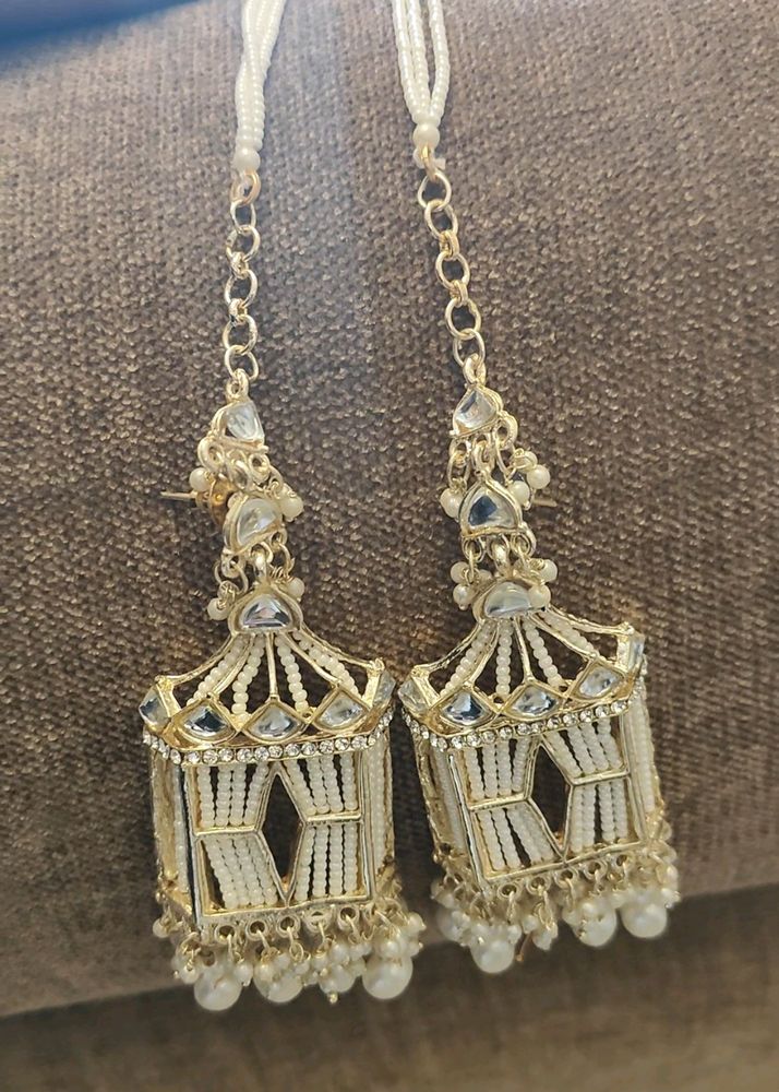 Doli White Jhumkas
