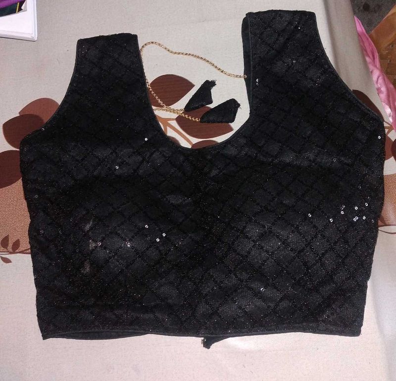 Elegant Black Sequin Blouse