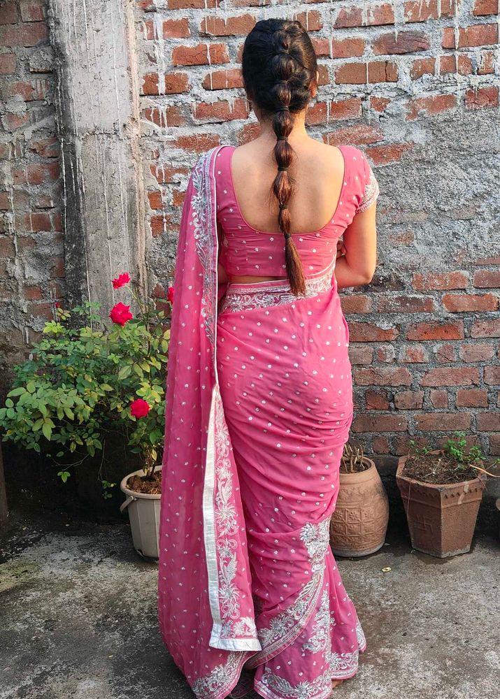 🌈💐fastiva special Elegant Pink Saree🌹🌸
