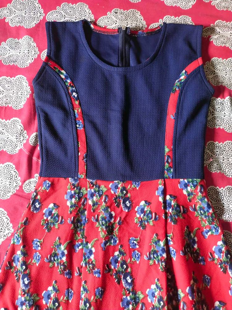 Blue &amp; Red Floral Dress