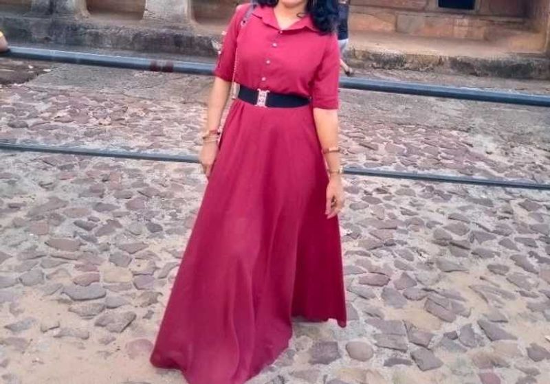 Women&#39;s Red Pretty Party Wear Maxi Dress