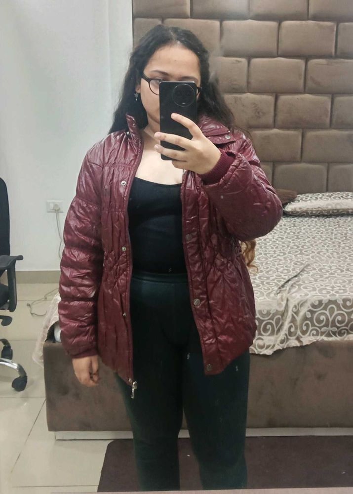 Burgundy Padded Korean Imported Jacket