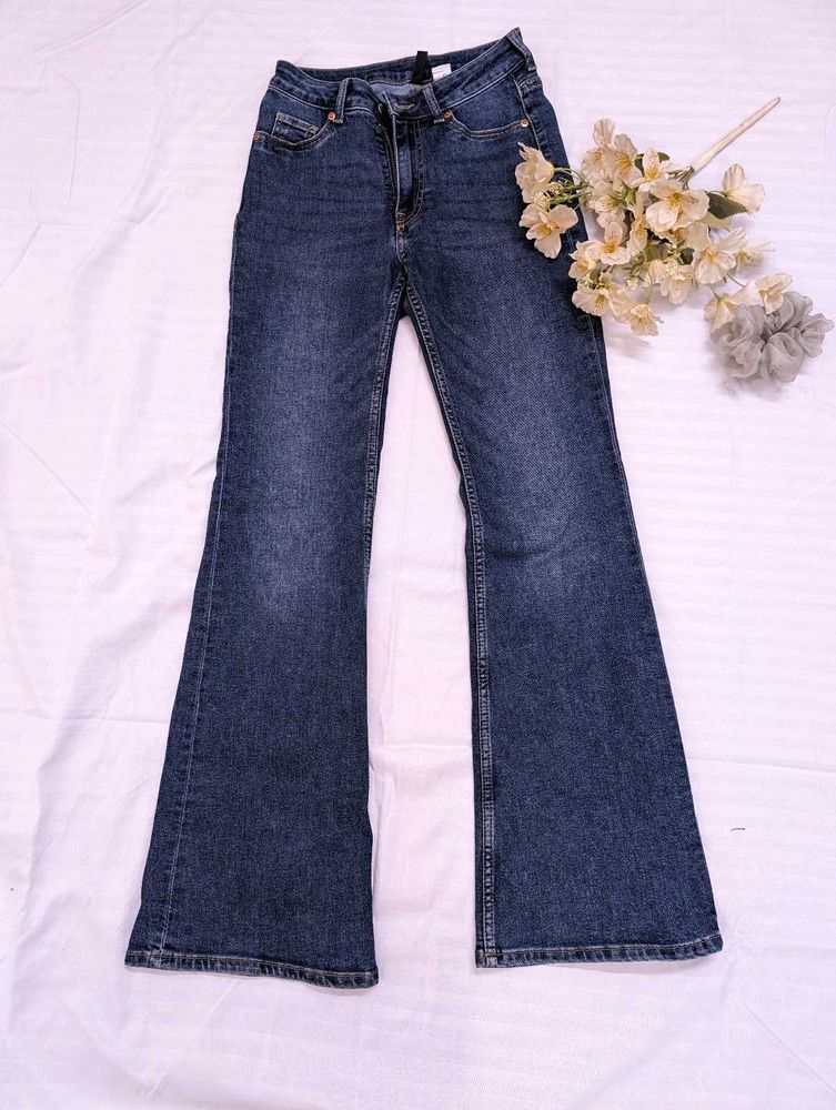 H&amp;M Blue Flared Jeans