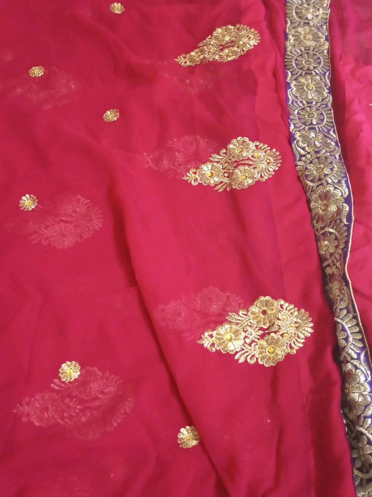 Georgette Saree Heavy Work In Border