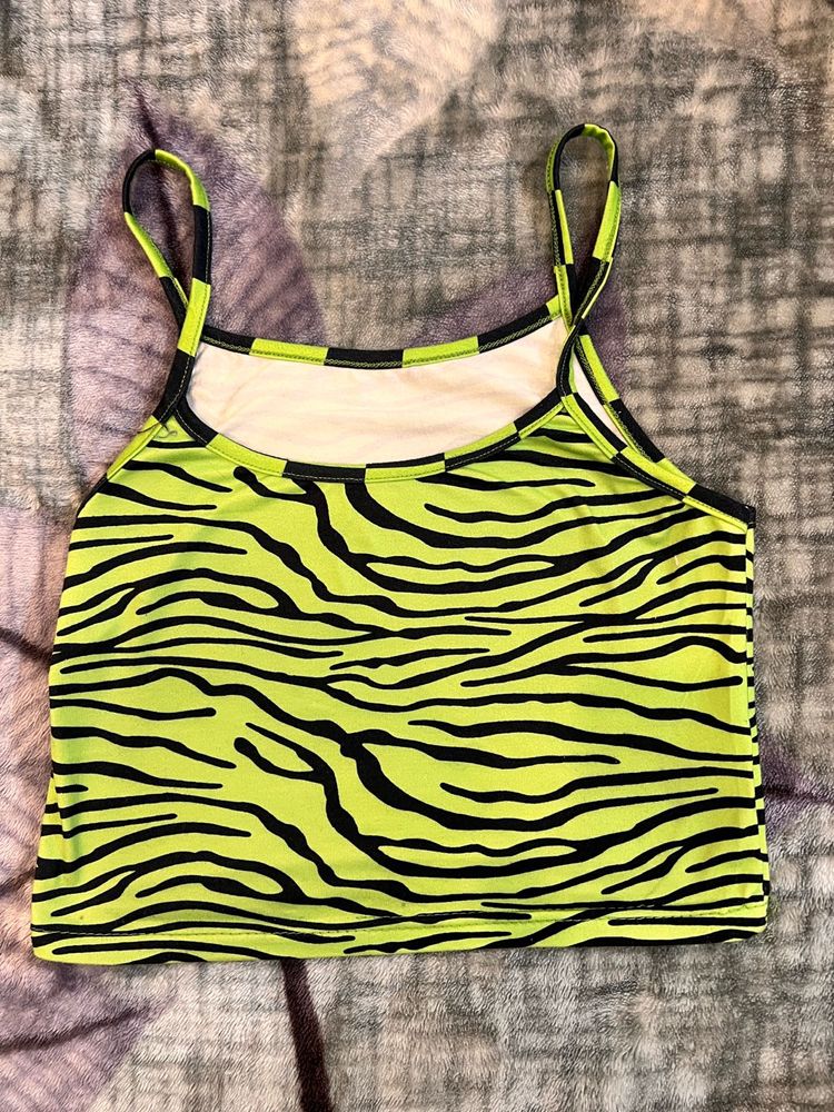 Zebra Print Crop Tank Top