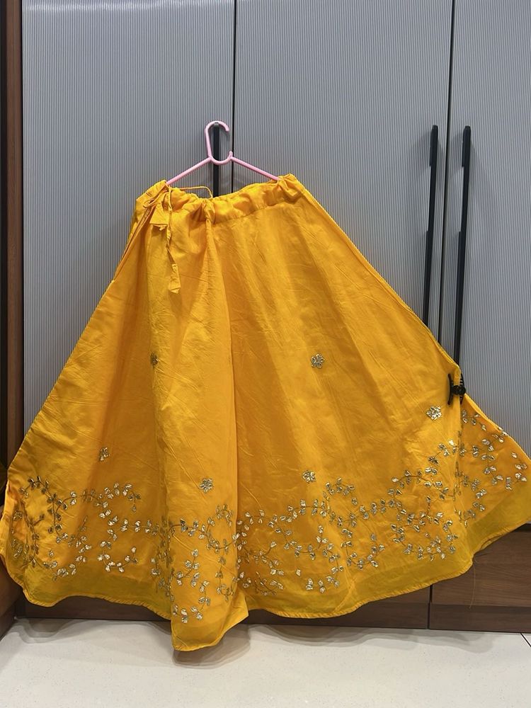 Yellow Embroidered Skirt