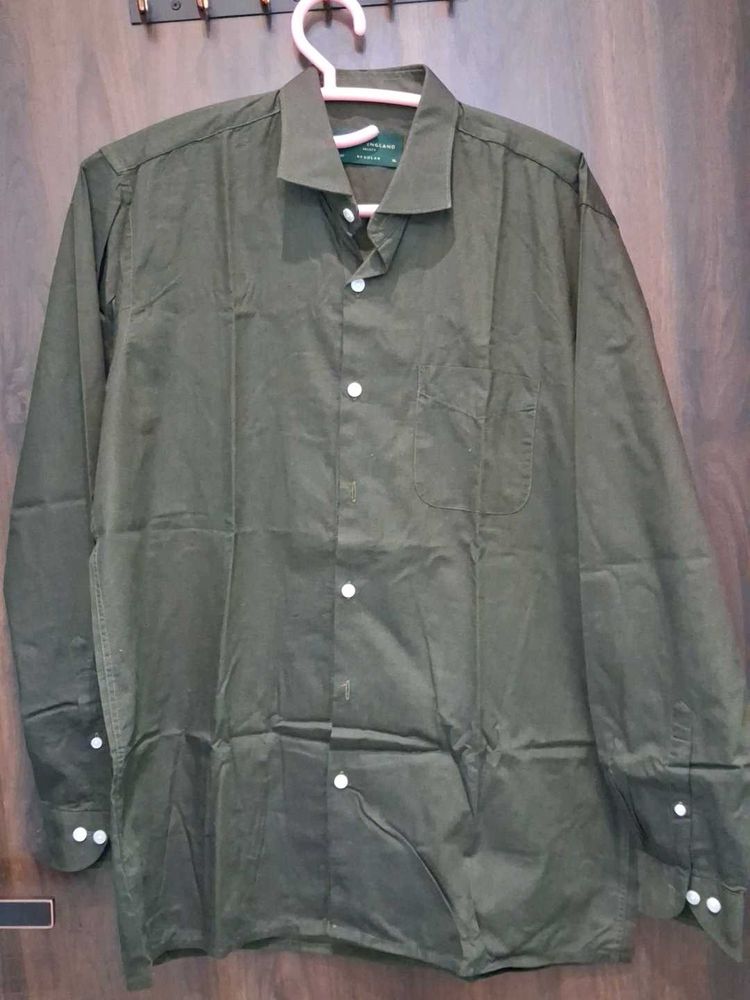Olive Green Button-Down Shirt