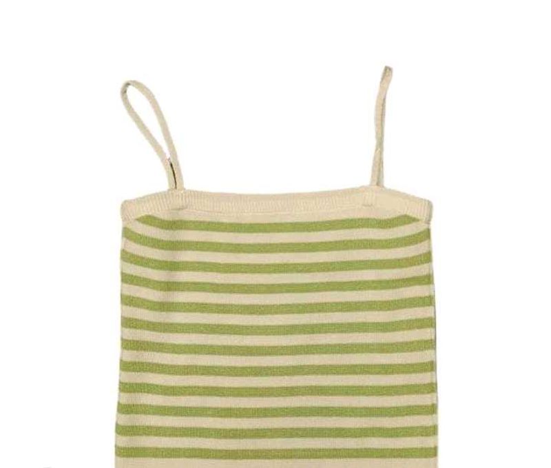 Green Striped Knit Cami