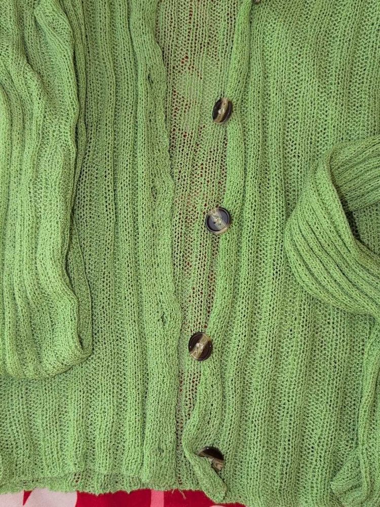 Green Knit Cardigan