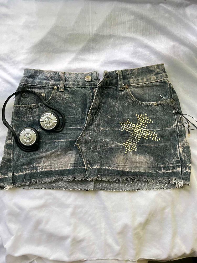 Y2k Denim Short Skirt