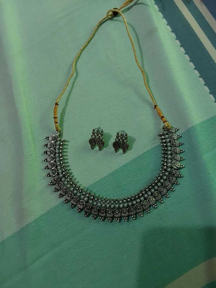 Oxidized Silver Necklace Set