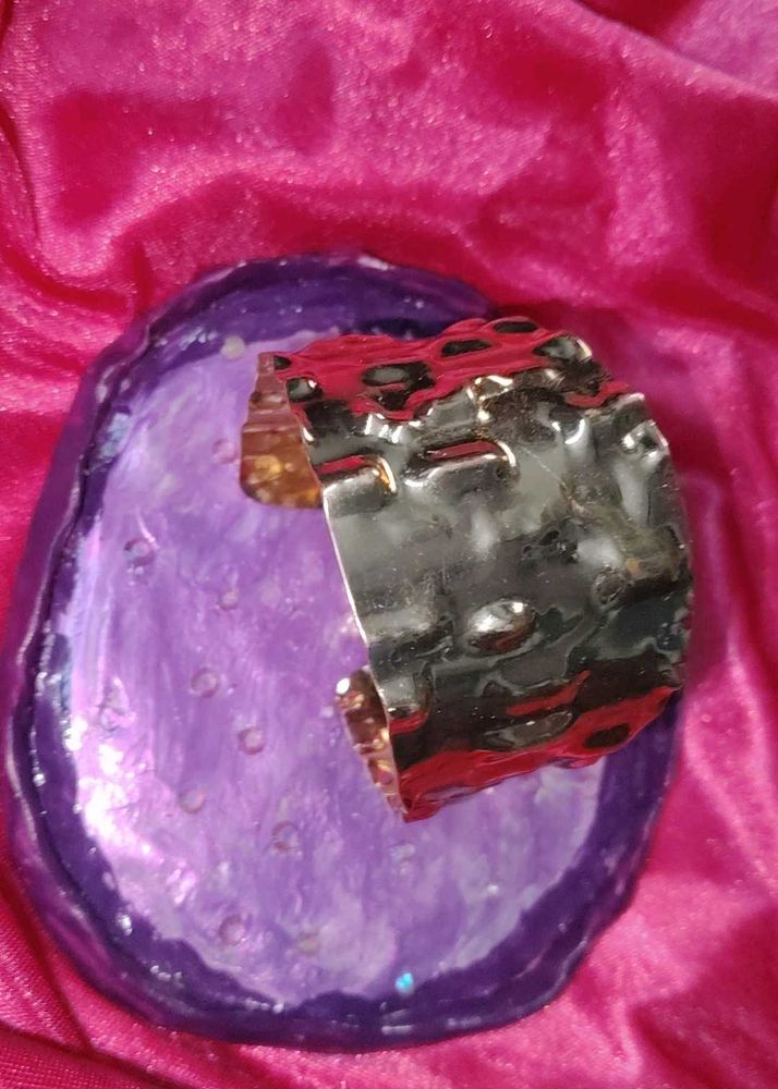 Hammered Cuff Bracelet ring combo