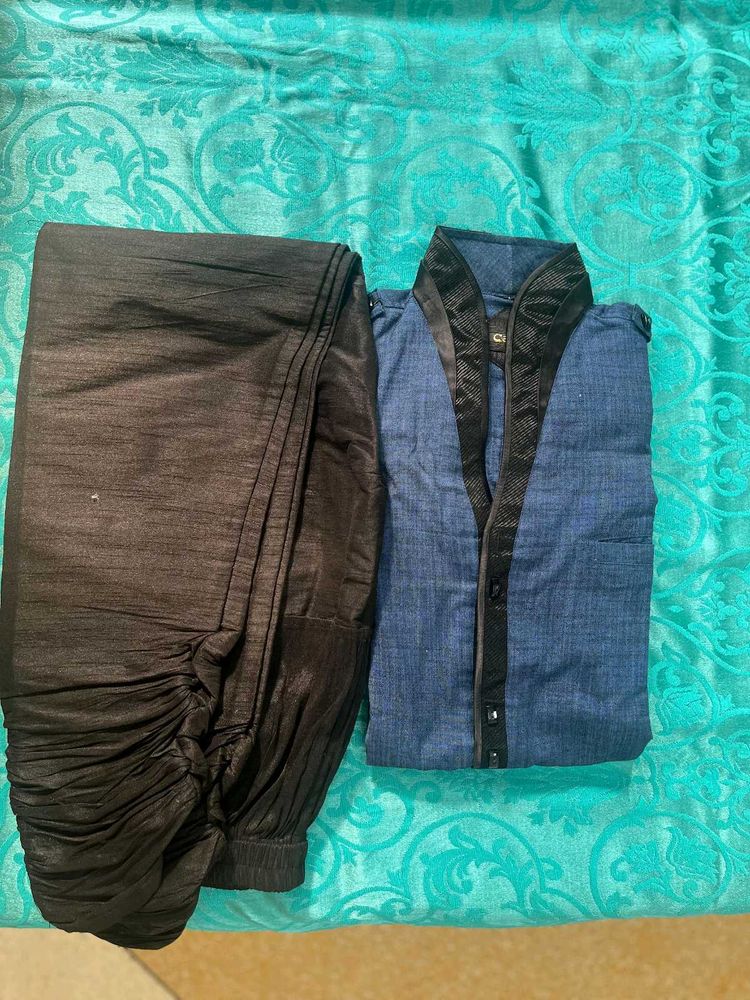 Blue Kurta with churidar pajama set