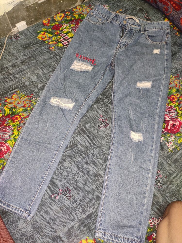 Men&#39;s 🥰jeans Good Conditions Bus Piche Ka Print Thoda Iron Se Miss Hua H Baki Jeans New H Waist Size_28se29😇
