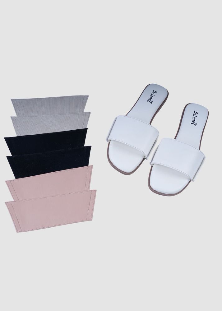 White flats- With Multi-styling Straps