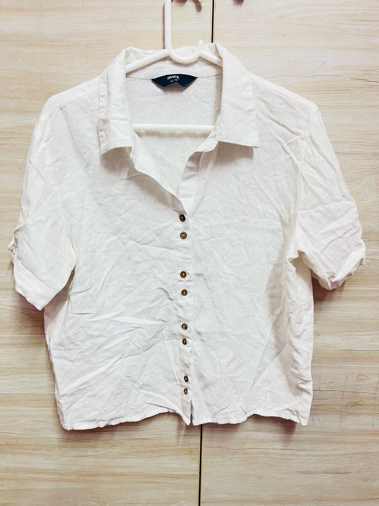 White Crop Shirt