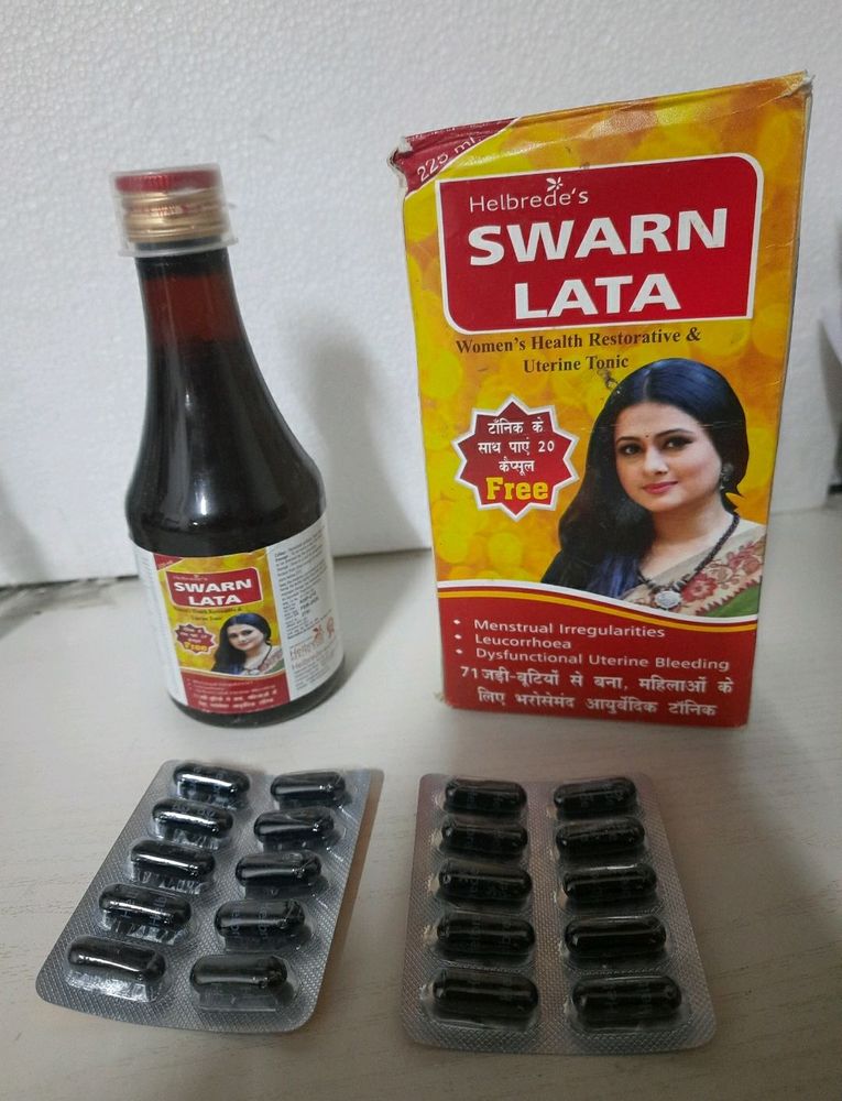 swarn lata syrup 225ml with 20capsules pack