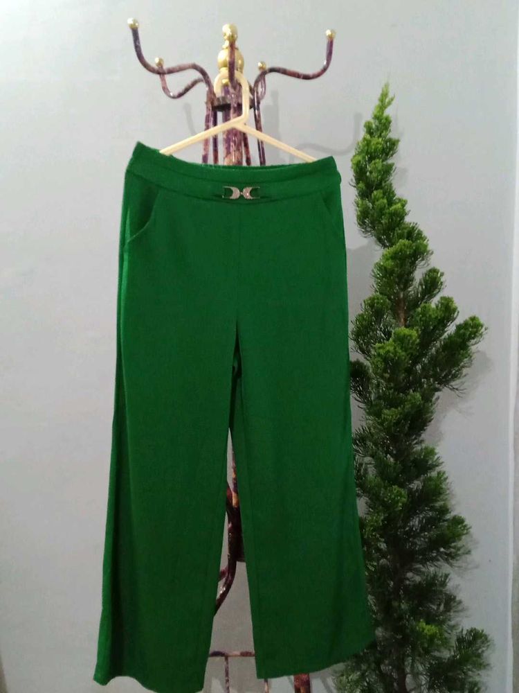 Green Wide Leg Pants