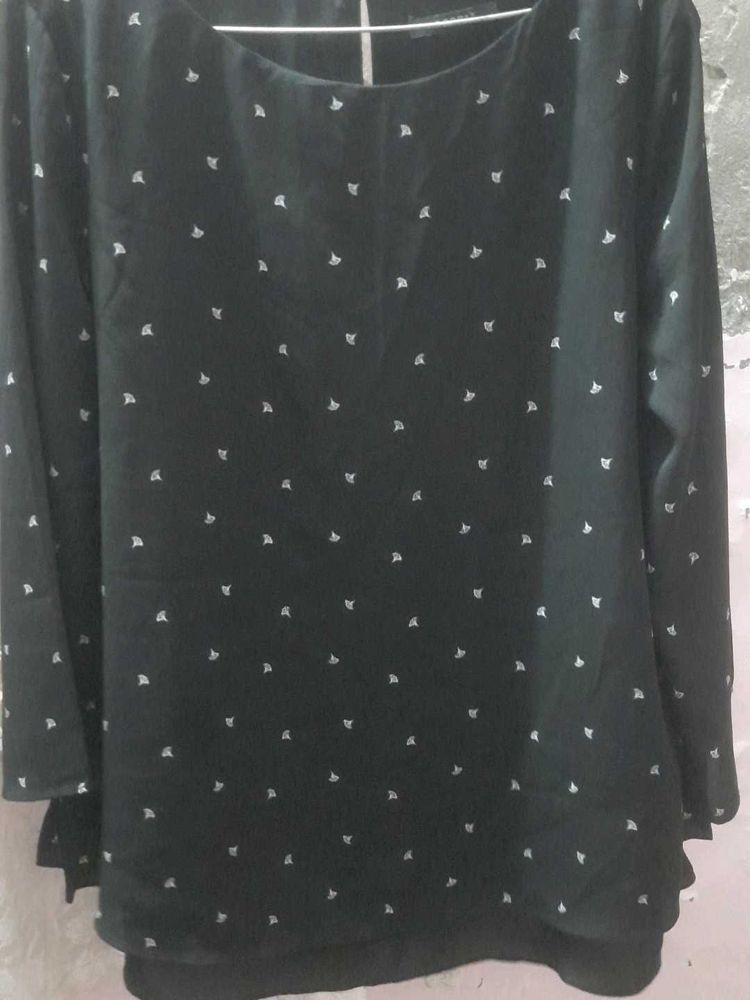 Black Printed Top
