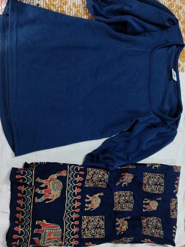 Beautiful Navy Blue Top And Bottom