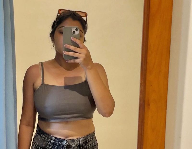 Gray Cropped Tank Top