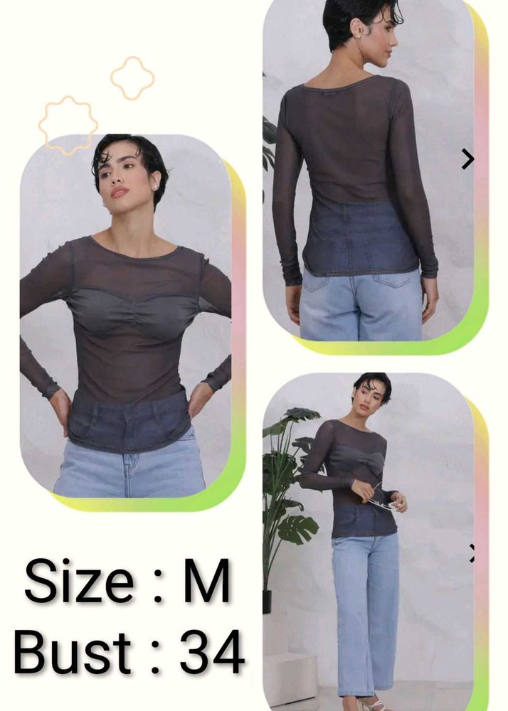 Stylish Sheer Long Sleeve Top