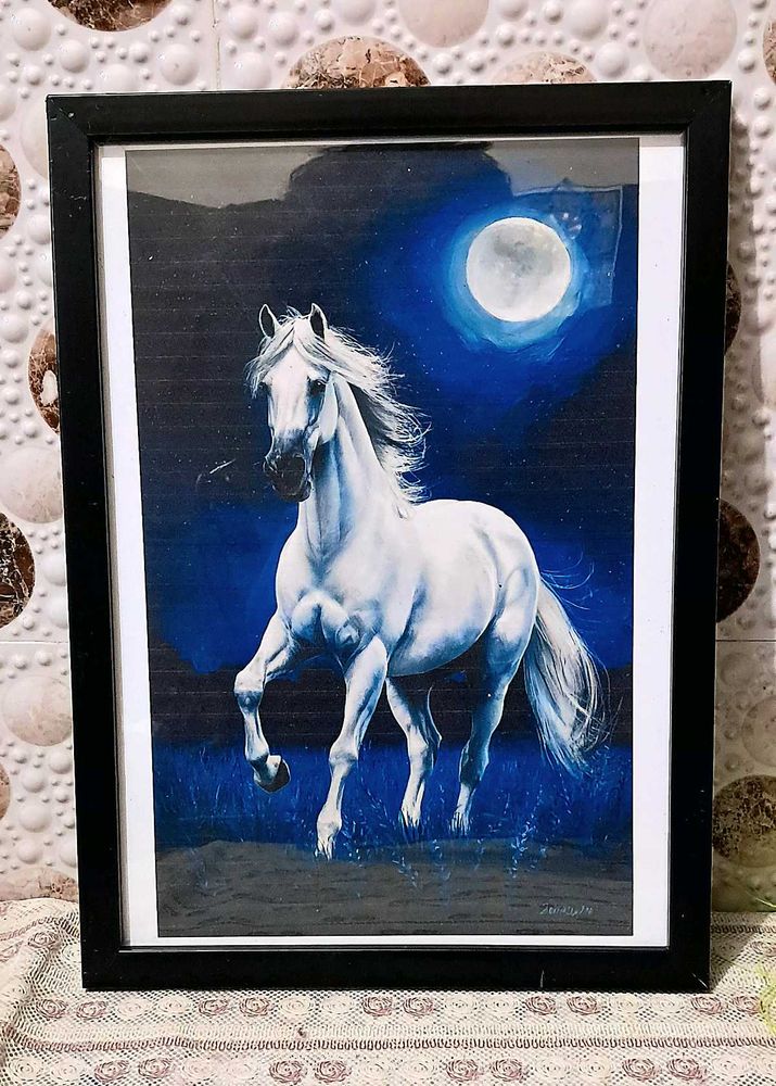 Wall Hanging Photo Frame – Stunning White Horse Ar