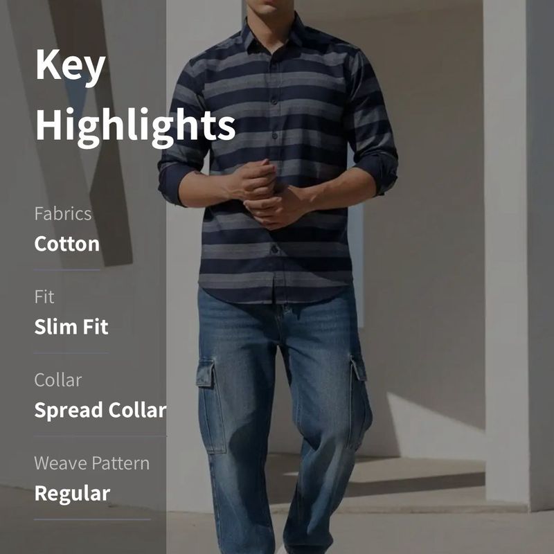 Striped Slim Fit Casual Shirt